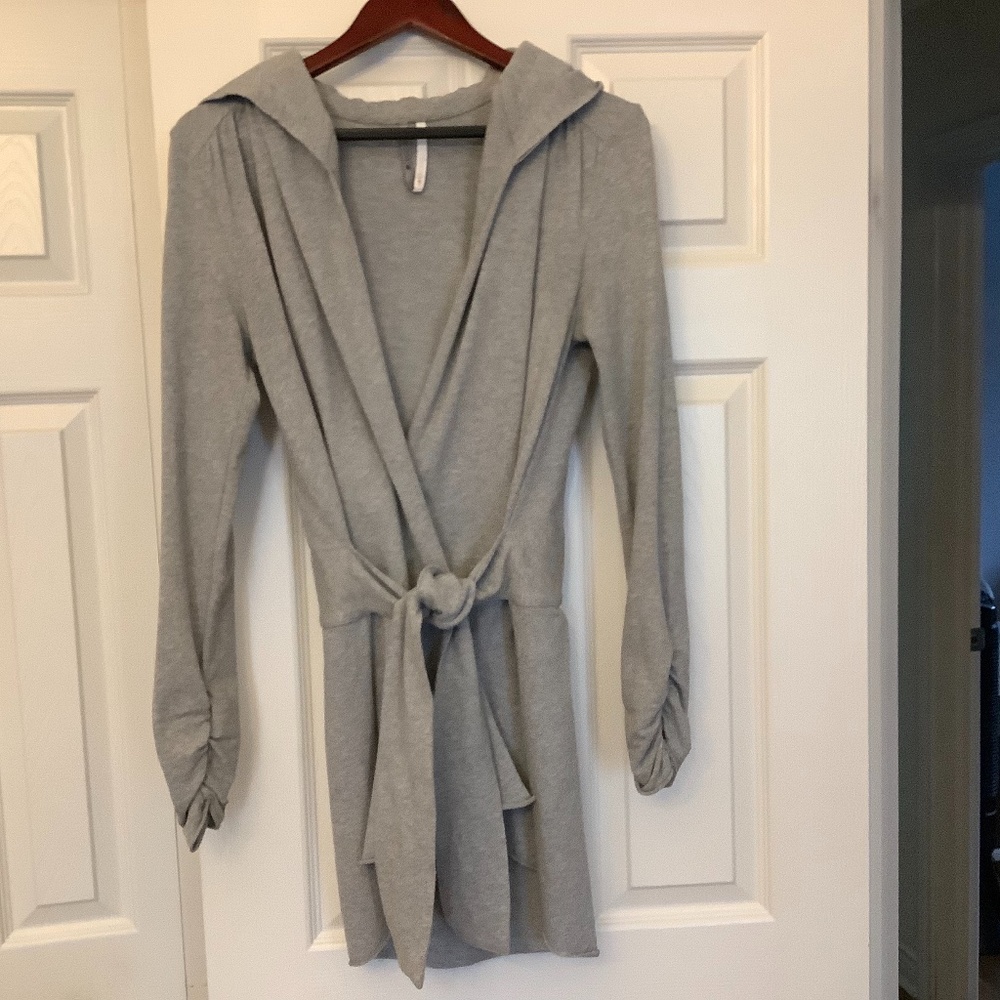 Ideology Cotton Belted Hooded Cardigan